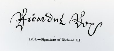 Handtekening van Richard III (1452-85) door English School