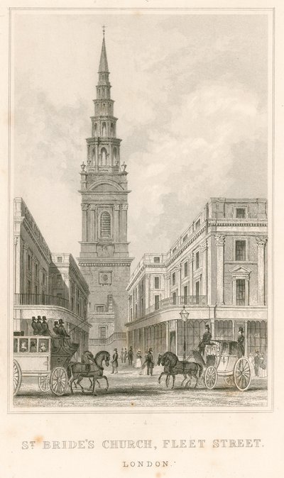 St Brides Kerk, Fleet Street, Londen door English School