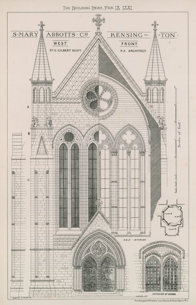 St Mary Abbots Church, Kensington door English School