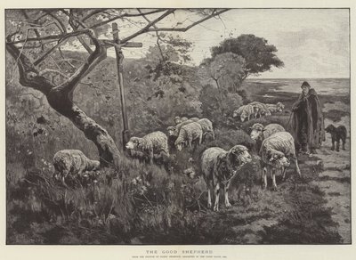 De Goede Herder (gravure) door English School