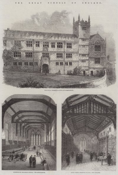 De grote scholen van Engeland (gravure) door English School