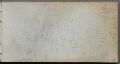 Schetsboek, pagina 01: Straatscène, 1905-10 door Jean Louis Ernest Meissonier