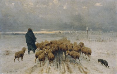 Terugkerende schapenherder door Ernst Adolph Meissner