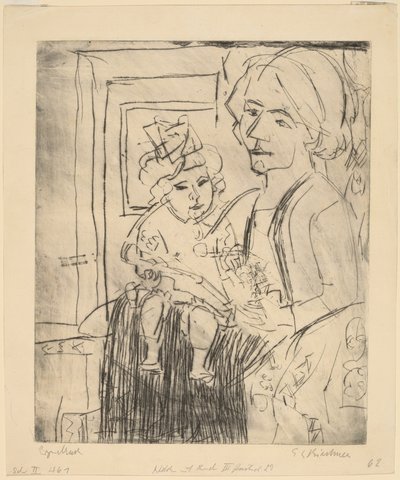 Jonge Vrouw met Kind door Ernst Ludwig Kirchner