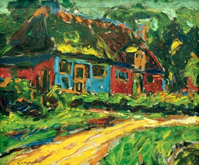 Oud huis op Fehmarn door Ernst Ludwig Kirchner