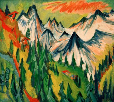 Bergtop door Ernst Ludwig Kirchner