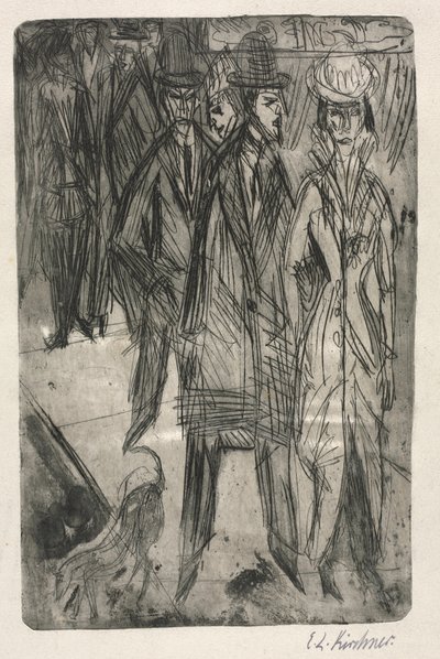 Op de Straat door Ernst Ludwig Kirchner