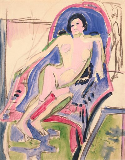 Liggend naakt door Ernst Ludwig Kirchner