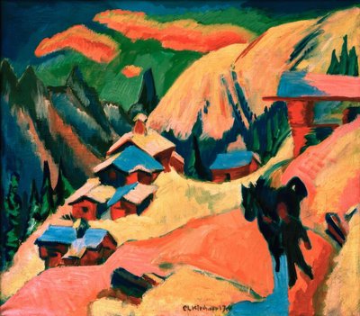 Stafelalp in de sneeuw door Ernst Ludwig Kirchner