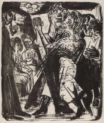 Dansend boerenpaar door Ernst Ludwig Kirchner