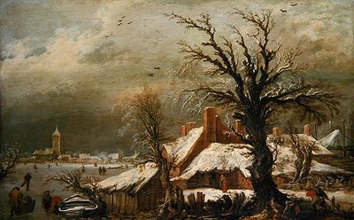 Winterlandschap door Esaias I van de Velde