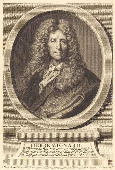 Pierre Mignard door Étienne Ficquet after Hyacinthe Rigaud