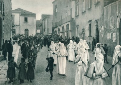 Begrafenisstoet, Taormina, Sicilië, Italië, 1927 door Eugen Poppel