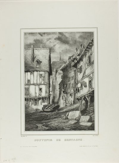 Plaat Vier, uit Souvenir of Brittany door Eugene Isabey