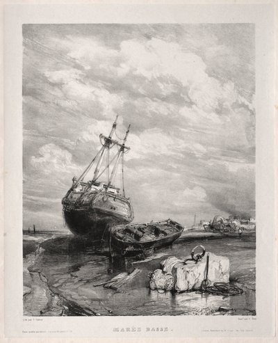 Zes marines: Marée basse, 1833 door Eugene Isabey