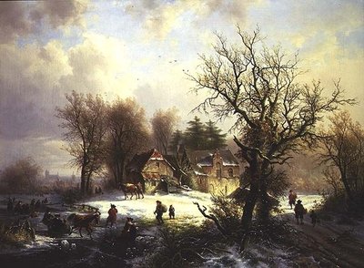 Winterlandschap door Eugene Joseph Verboeckhoven