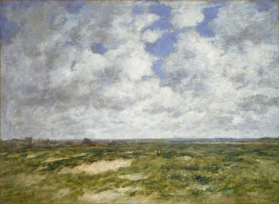 Berck, bewolkt landschap, 1882 door Eugene Louis Boudin