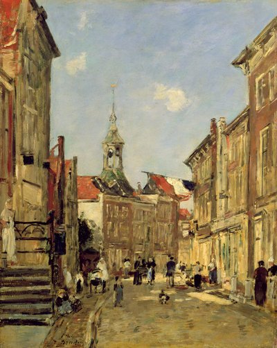 De Rue de Dordrecht door Eugene Louis Boudin