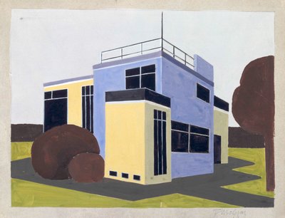 Ontwerp voor een vrijstaand huis, 1923 door Farkas Molnar