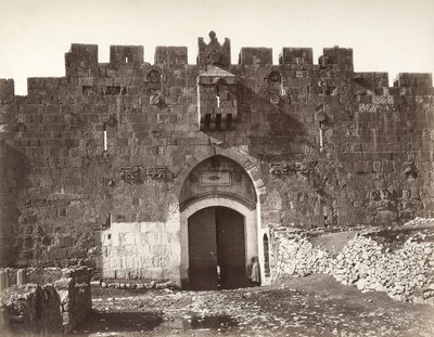 De Sint-Stefanuspoort in Jeruzalem door Félix Bonfils