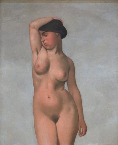 Vrouwelijk naakt met opgeheven arm door Felix Edouard Vallotton