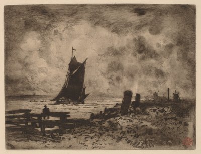 Marine: Souvenir van Medway door Felix Hilaire Buhot