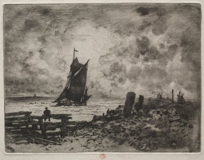 De kleine marine: Souvenir van Medway door Felix Hilaire Buhot