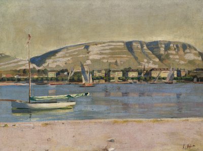 Haven van Genève en de Saleve door Ferdinand Hodler