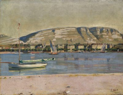 Haven van Genève en de Saleve, 1878 door Ferdinand Hodler