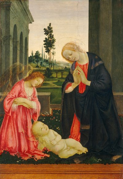 De Aanbidding van het Kind door Filippino Lippi