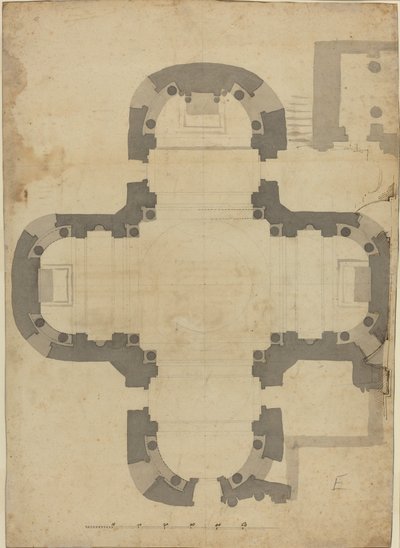 Plattegrond [verso] door Filippo Juvarra