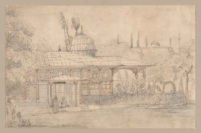 Paviljoen bij een moskee, 1800s door Félix Ziem