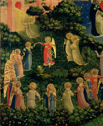 Detail van de Hemel van het Laatste Oordeel door Fra Angelico