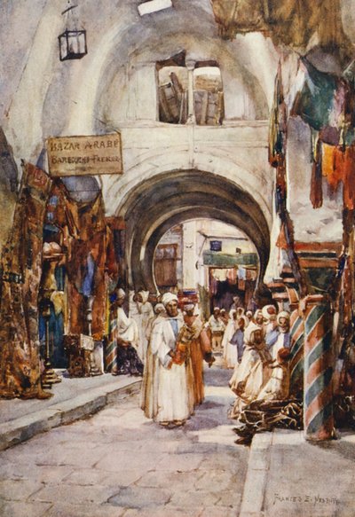 Souk des Etoffes, Tunis door Frances Nesbitt