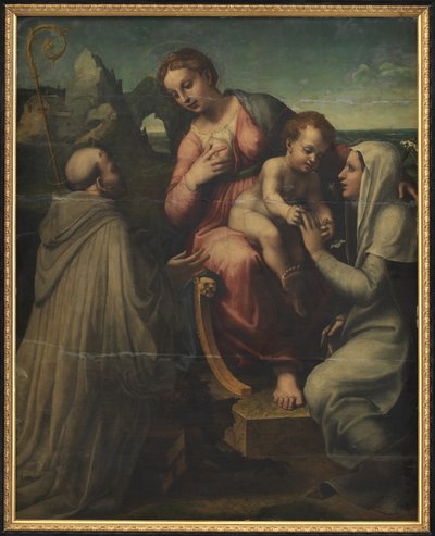 De Madonna en Kind met heiligen door Francesco Menzocchi