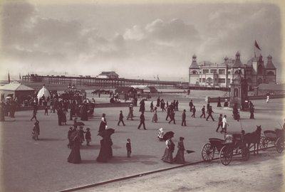 Rhyl. Het paviljoen en de pier, 1870s door Francis Bedford