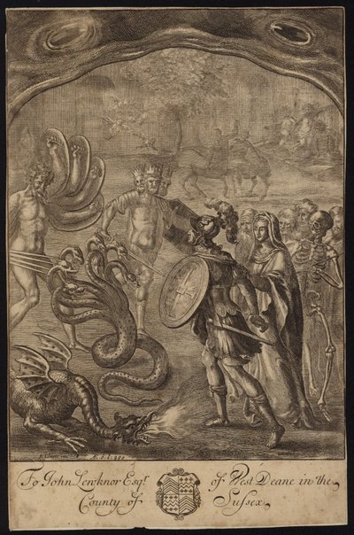 Aeneas, Sybil, Centauren, Geryon, Briareus, Hydra, Chimaera door Francis Cleyn