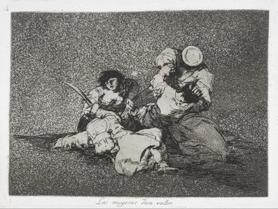 De Vrouwen Geven Moed (Las mugeres dan valor) uit de serie De Rampen van de Oorlog (Los Desastres de la Guerra) door Francisco de Goya