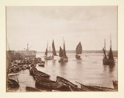 Uitzicht op de haven van Whitby door Frank Meadow Sutcliffe