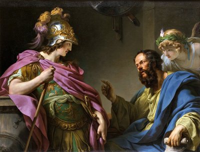 Alcibiades wordt onderwezen door Socrates, 1776 door François André Vincent