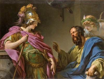 Alcibiades wordt onderwezen door Socrates, 1776 door François André Vincent