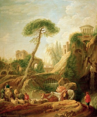 Fantasielandschap bij Tivoli door François Boucher