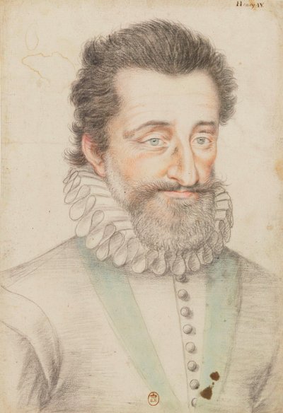 Getekend portret van koning Hendrik IV door François Quesnel