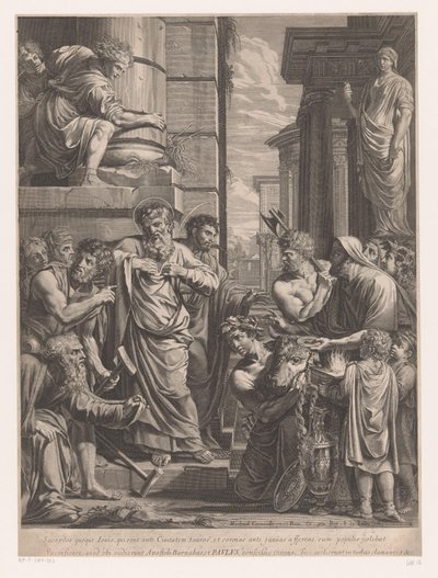 Paulus en Barnabas te Lystra door François de Poilly (I)