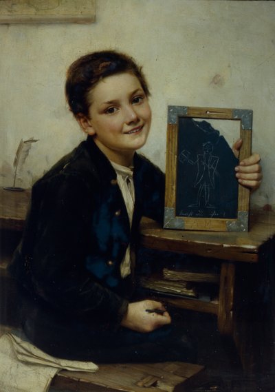 Schooljongen, 1880 door Franz Thone