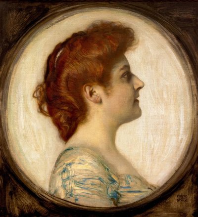 Portret van een dame door Franz von Stuck