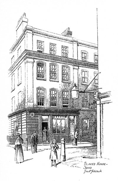 William Blakes huis, Soho, Londen, 1912 door Frederick Adcock