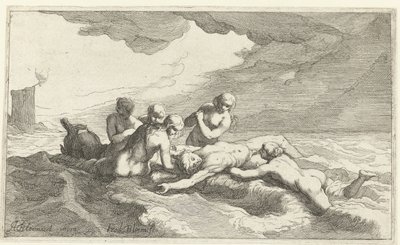 Hero en Leander door Frederick Bloemaert