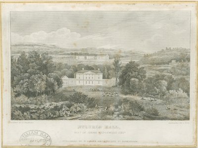 Etruria Hall: gravure, nd [ca. 1830] (prent) door Frederick Calvert