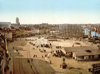 Uitzicht op de haven van Duinkerken, 1890-1900 door French Photographer